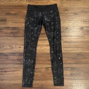 Lululemon Speed Up tight Black Grey Women 8‎ Gym Workout Running Activewear